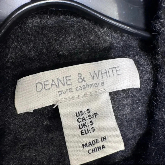 Deane and white Women’s Pure Cashmere Cowl Neck sweater Charcoal Gray Sz Small - Picture 3 of 8